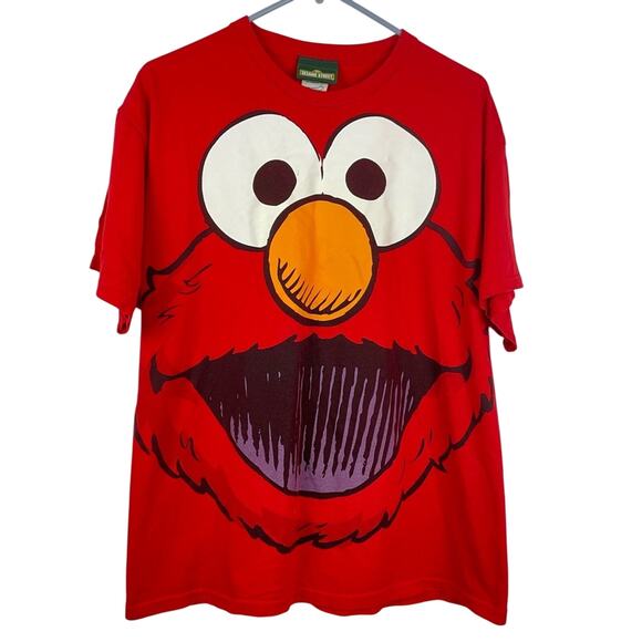 Elmo Face T Shirt Red Sesame Street Adult Large - Picture 1 of 5